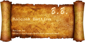 Balczek Bettina névjegykártya